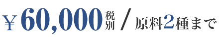 6萬日元（不含稅）最多2種原材料